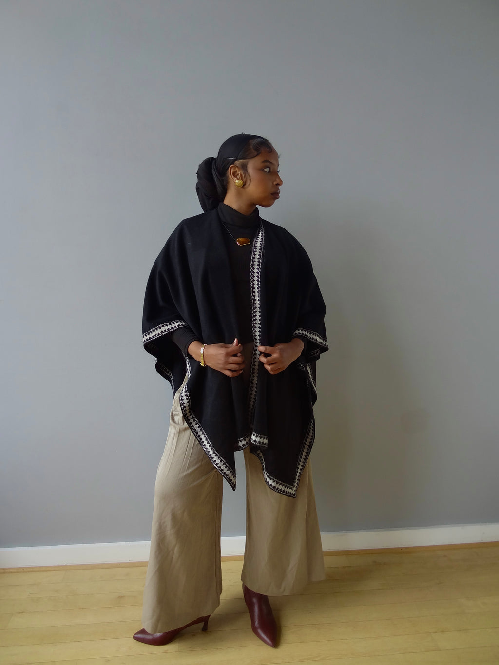 The Solène Draped Poncho