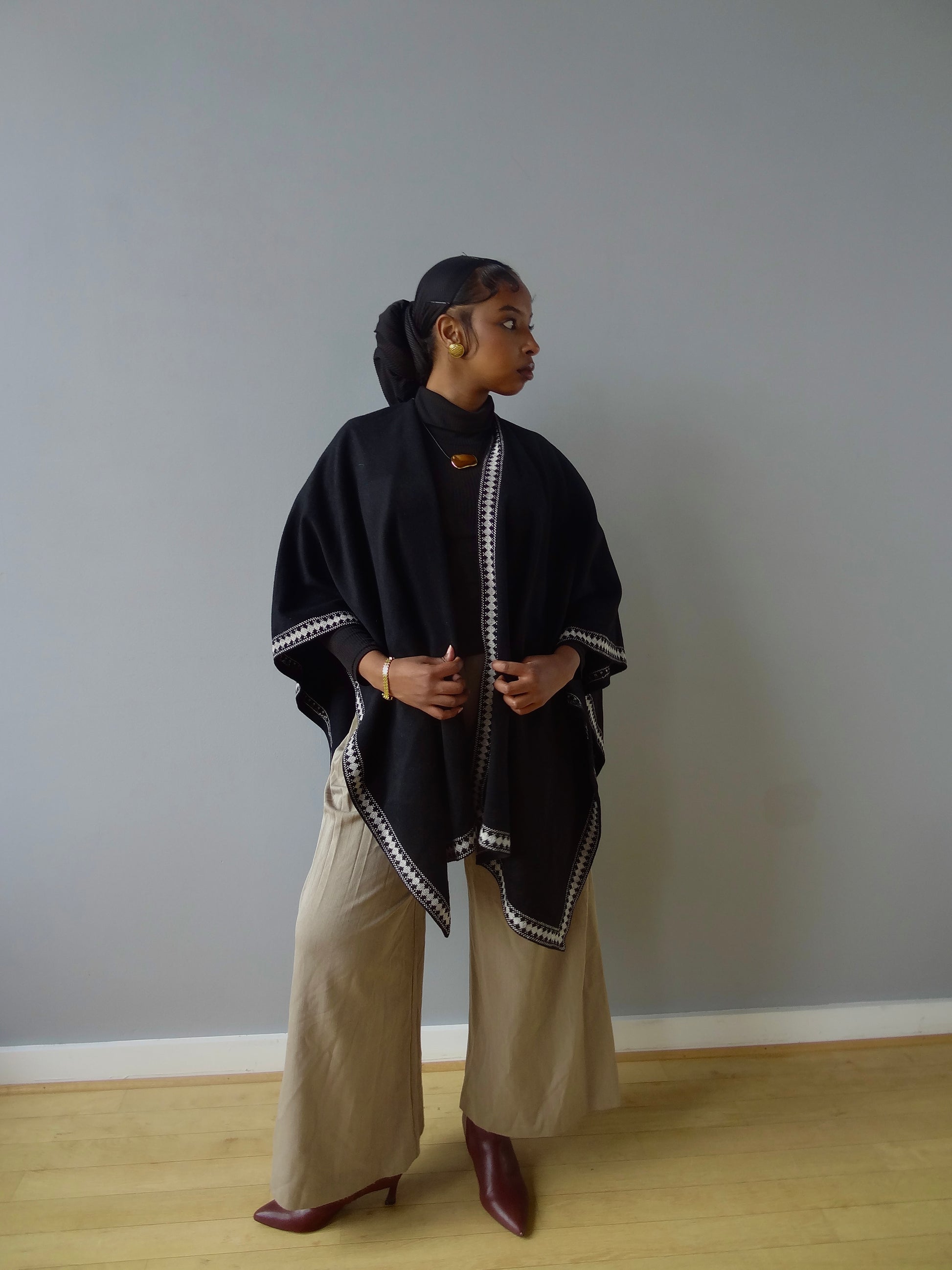 The Solène Draped Poncho