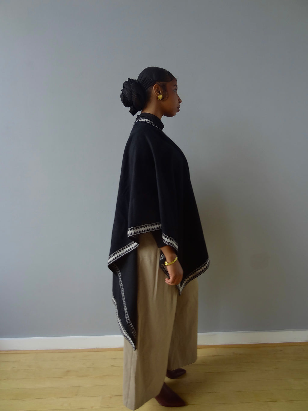 The Solène Draped Poncho