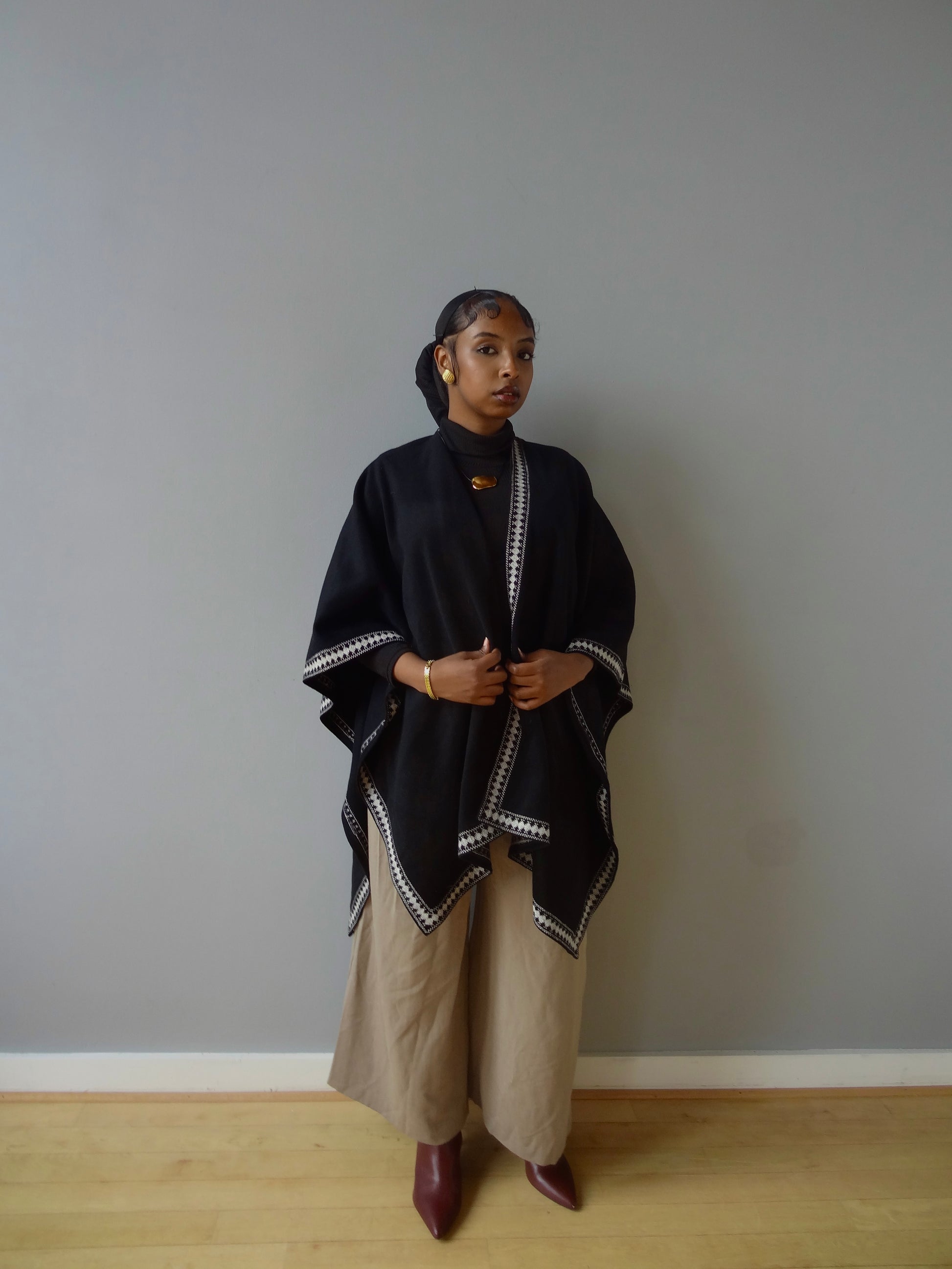 The Solène Draped Poncho