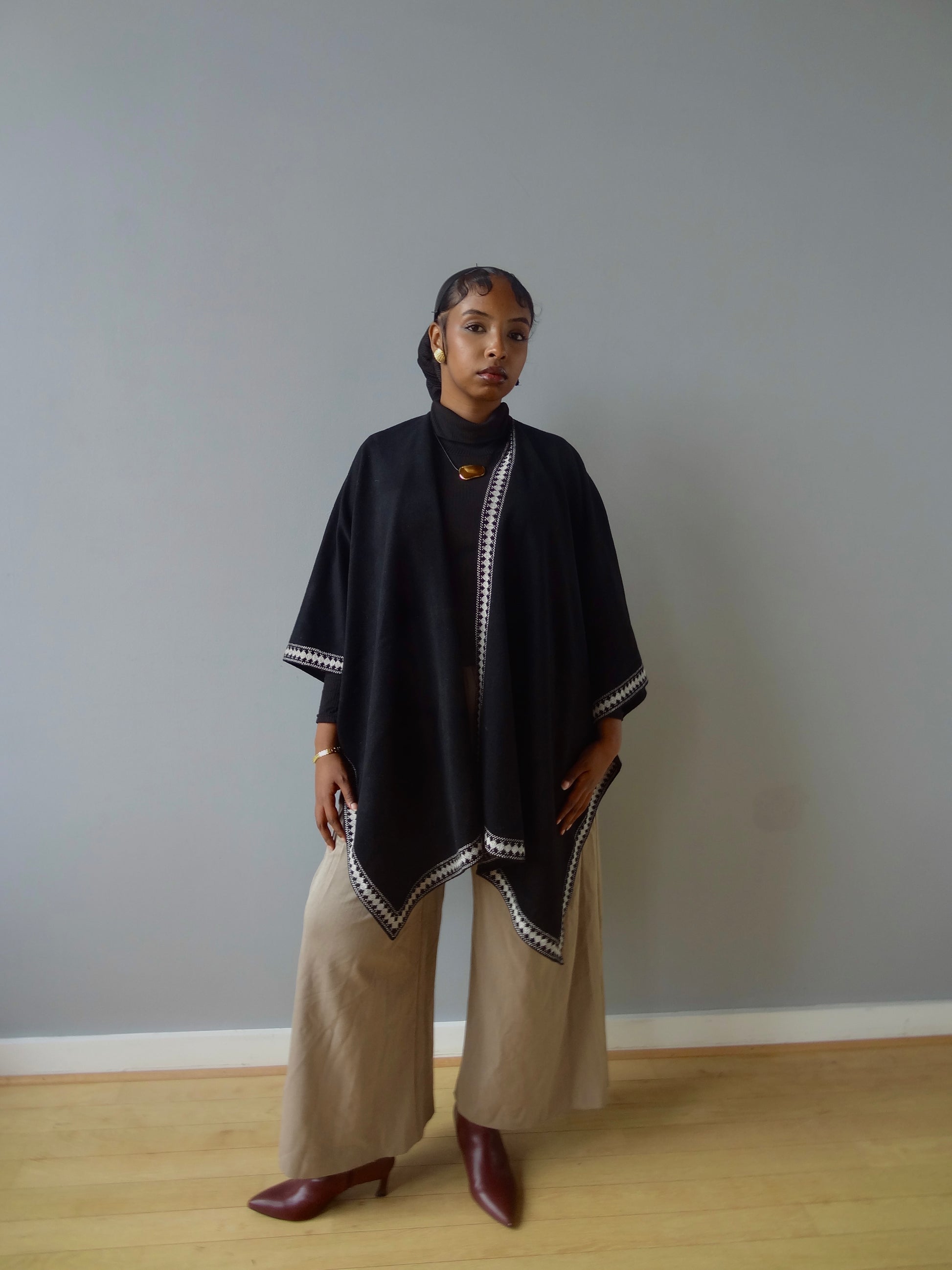 The Solène Draped Poncho