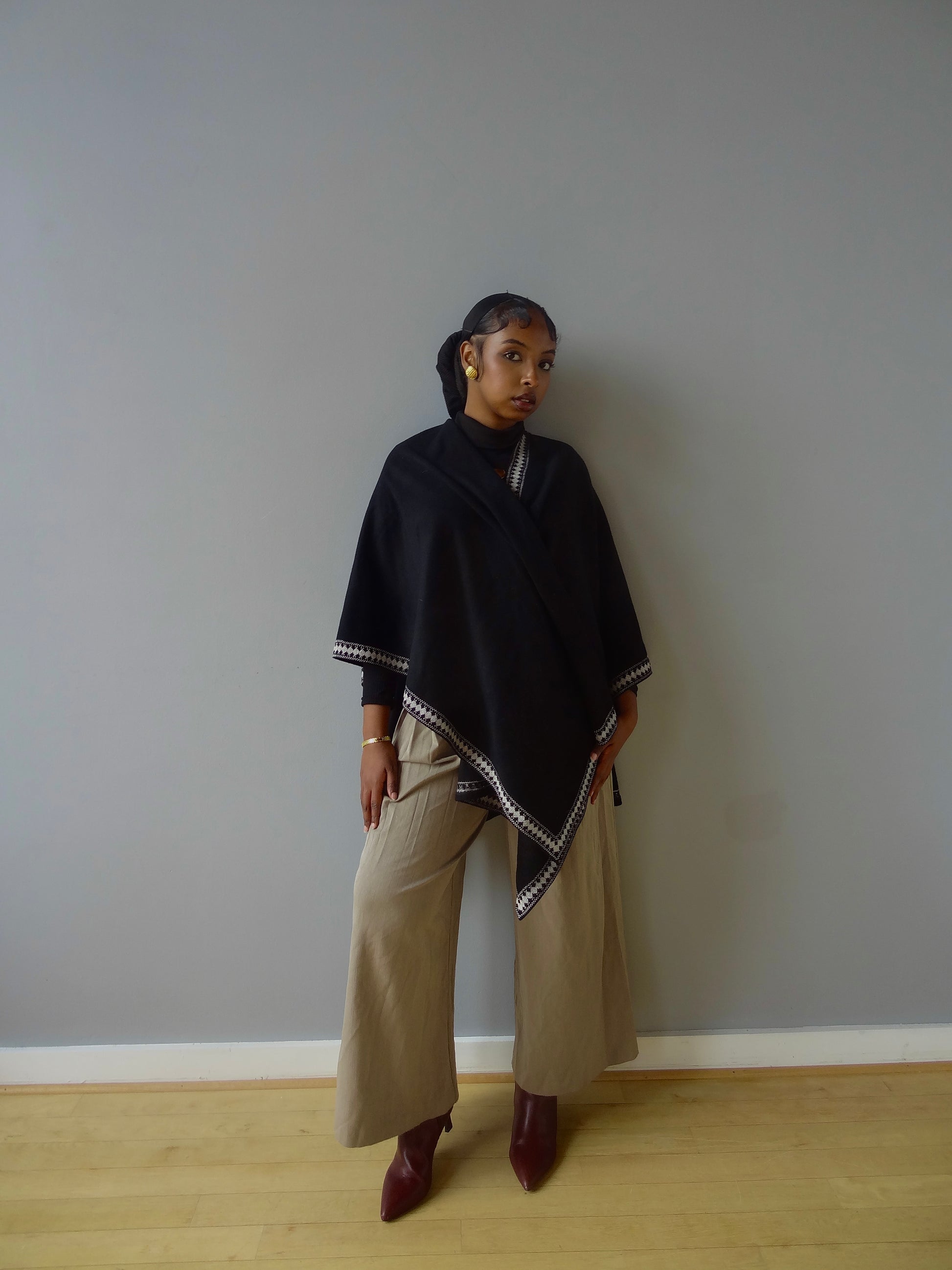 The Solène Draped Poncho