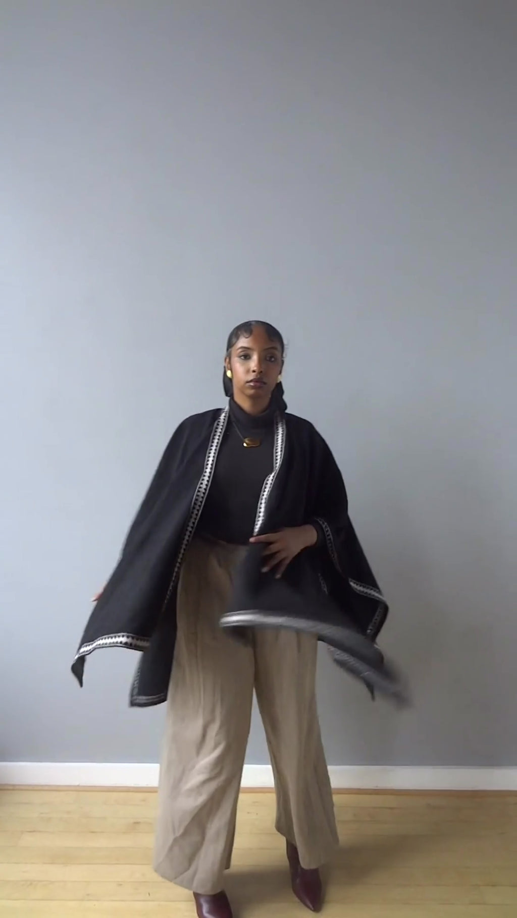 The Solène Draped Poncho